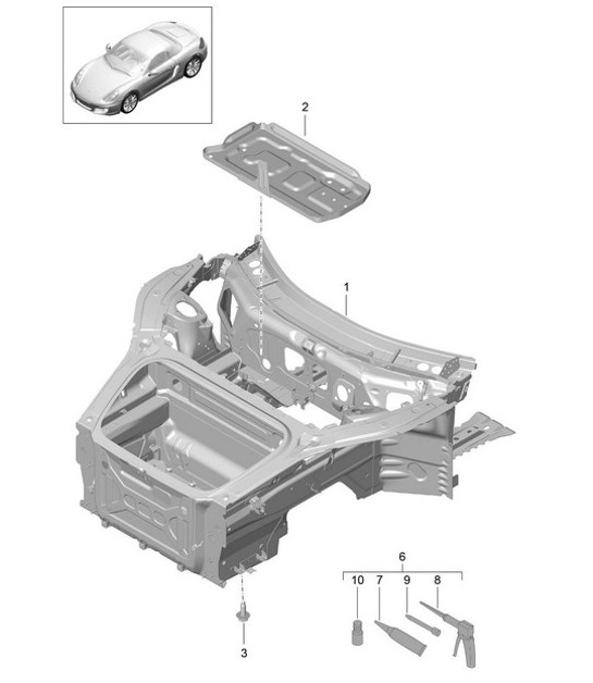 Diagram 801-005 Porsche Cayman GTS 718 4.0L 手动档 (400 Bhp)  车身