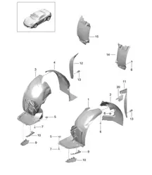 Linings / Wheel housing 981 Boxster / Boxster S 2012-16