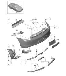 Rear bumper (PR:-011,-XAT) 981 Boxster / Boxster S 2012-16