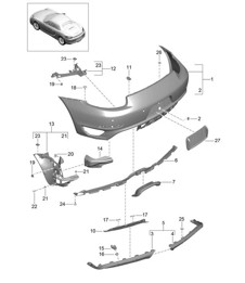 Achterbumper (PR:011, GTS-model) 981 Boxster GTS 2012-16 Achterbumper (PR:011, GTS-model) 981 Boxster GTS 2012-16