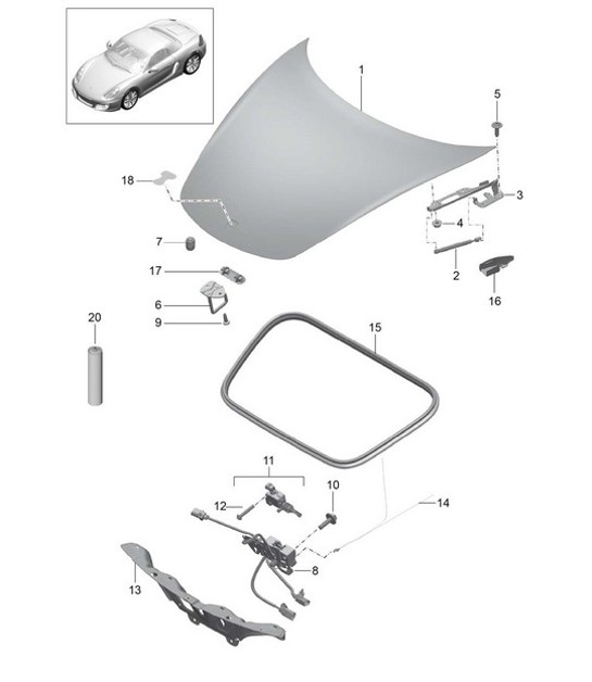 Diagram 803-000 Porsche Cayenne 9YA 2018-2023 