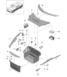 Vano bagagli - ANTERIORE - 981 Boxster / Boxster S 2012-16