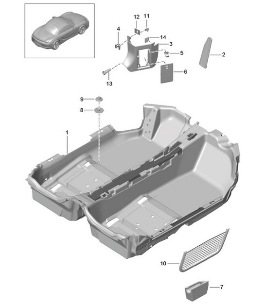 Diagram 807-010 Porsche Boxster 986/987/981 (1997-2016) Carrozzeria