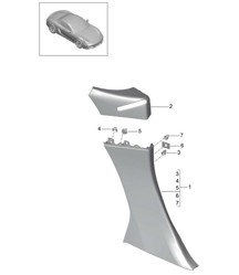 Revestimiento lateral / pilar B 981 Boxster / Boxster S 2012-16