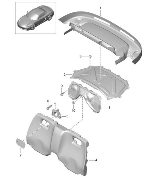 Diagram 807-025 Porsche Boxster 986/987/981 (1997-2016) Karosserie