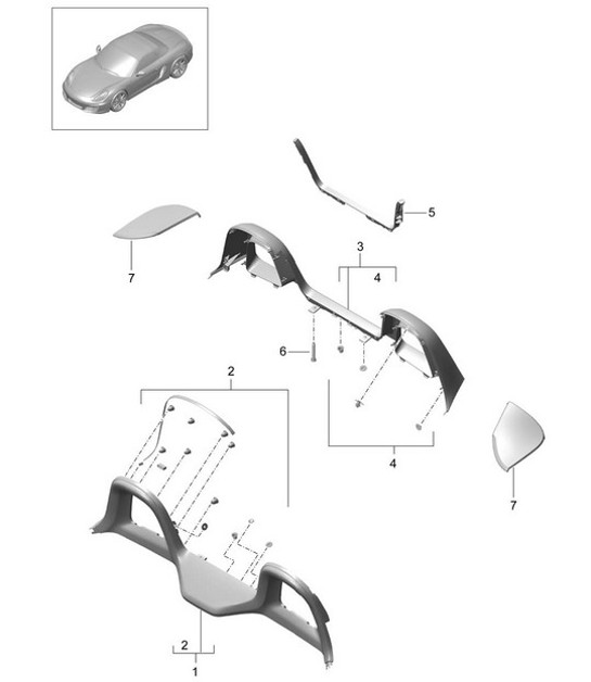Diagram 807-030 Porsche 996 (911) (1997-2005) Carrosserie