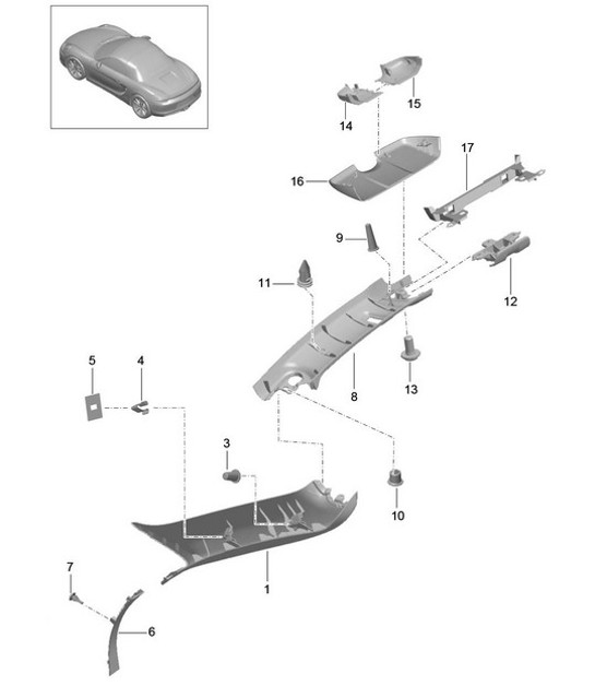 Diagram 807-055 Porsche 997 (911) MK1 2005-2008 Carrocería