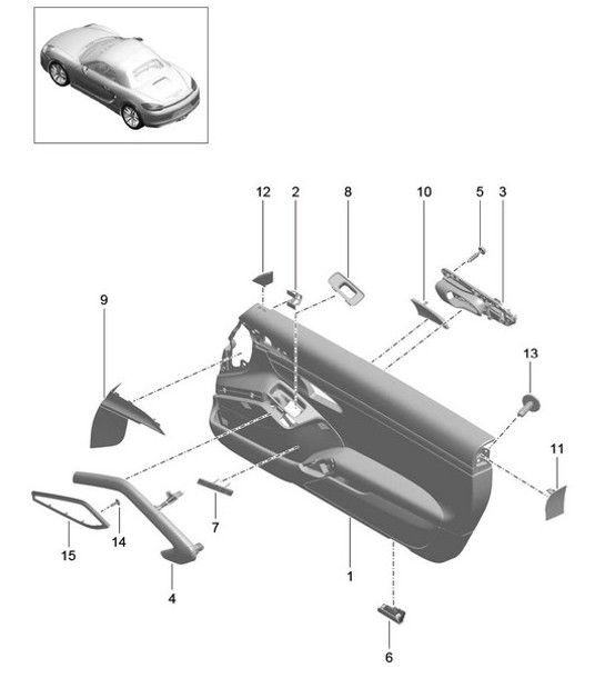 Diagram 808-015 Porsche Panamera Turbo S V8 4.8L Karosserie