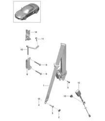 Cinturón de seguridad 981 Boxster / Boxster S 2012-16