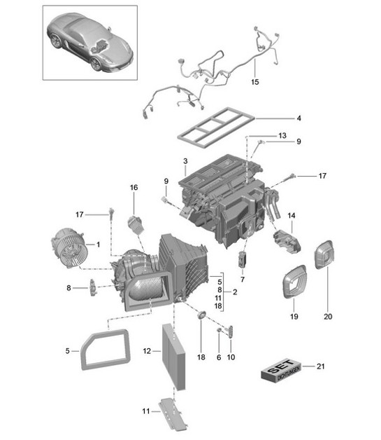 Diagram 813-010 Porsche 993 (911) (1994-1998) Karosserie