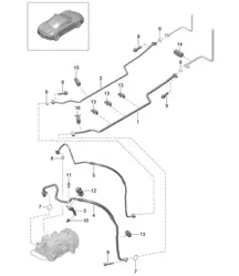Refrigerant circuit / Underbody and Rear end 981 Boxster / Boxster S 2012-16