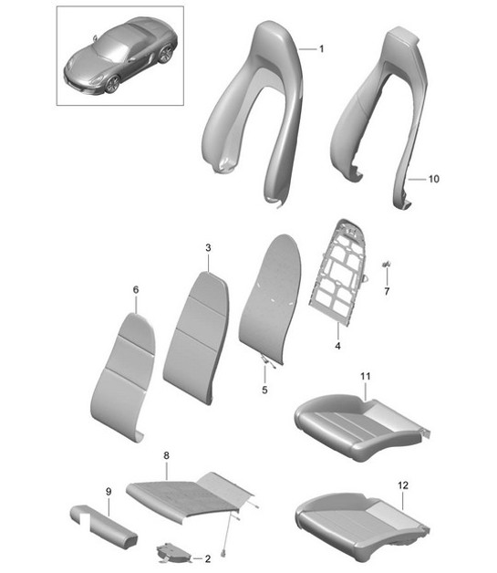 Diagram 817-017 Porsche Boxster 986/987/981 (1997-2016) Body