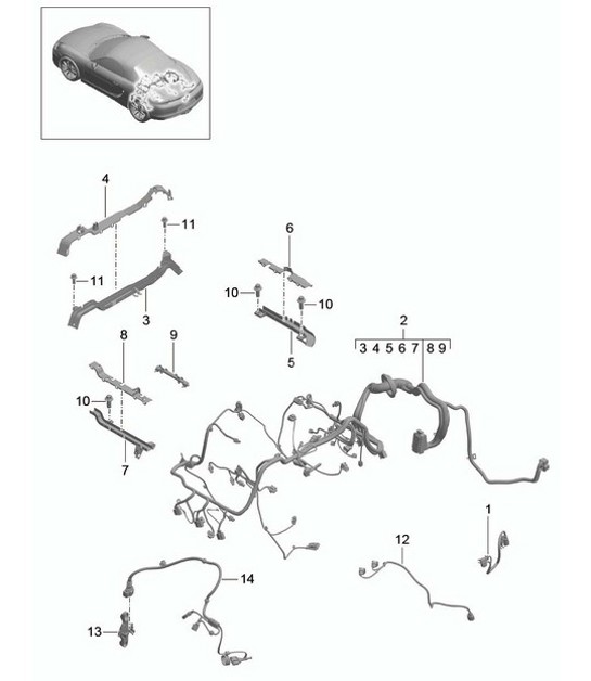 Diagram 902-020 Porsche Cayenne E-Hybrid V6 3.0L V6 340 pk 