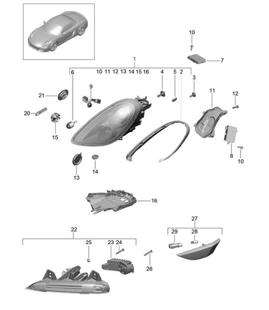 Diagram 905-002 Porsche Cayman 718 2.0L PDK（300马力） 电子设备