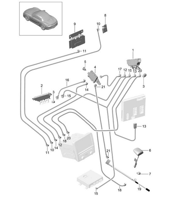 Diagram 911-002 Porsche Panamera 4S V8 4.8L Electrical equipment