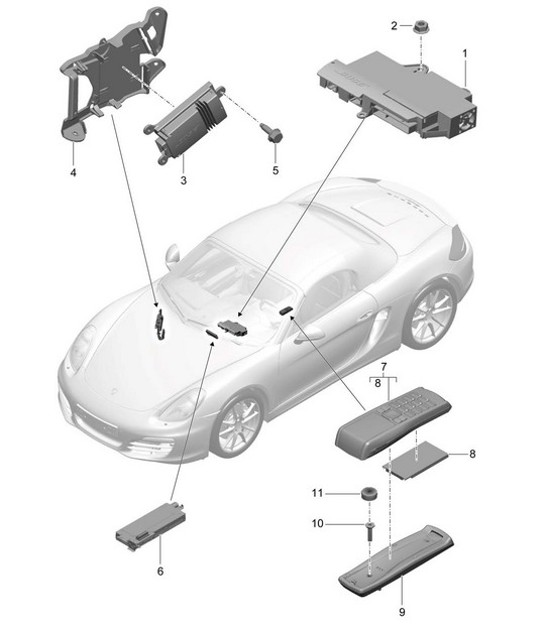 Diagram 911-010 Porsche Cayenne Turbo S E-Hybrid V8 4.0L 550Hp 