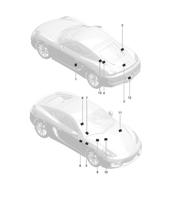 Diagram 001-005 Porsche 991 (911) MK2 2016-2019 Accessories & others 