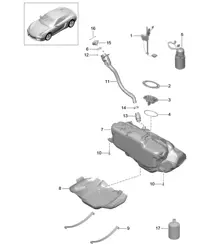 Fuel tank 981C Cayman / Cayman S 2014-16