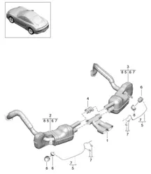 Système d'échappement sport (PR:XLF) 981C Cayman / Cayman S 2014-16