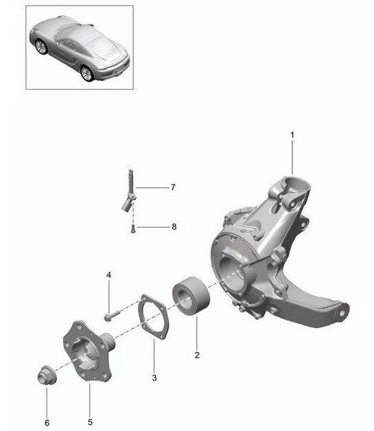Diagram 501-000 Porsche Cayenne Turbo S V8 4.8L Petrol 550HP Rear Axle