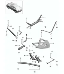 Rear axle / Side part / Carrier / Guide 981C Cayman / Cayman S 2014-16