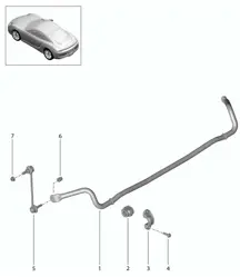Anti-roll bar 981C Cayman / Cayman S 2014-16