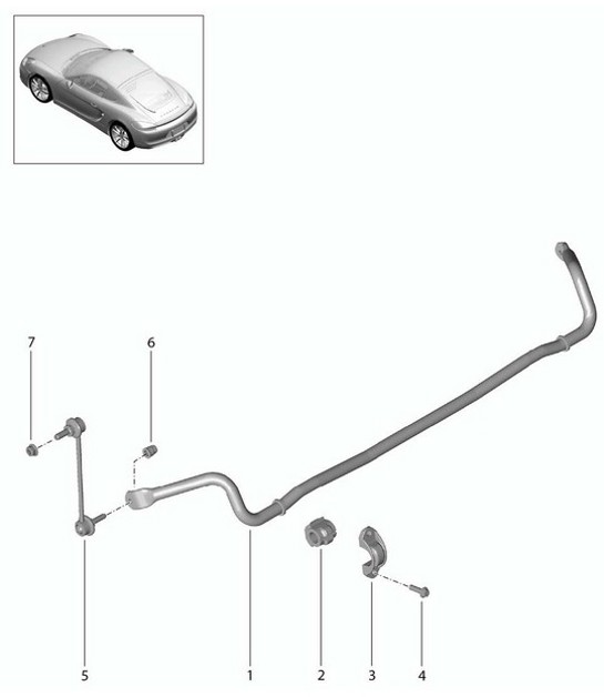 Diagram 501-003 Porsche Cayenne Turbo / Turbo S 4.8L 2007>> Rear Axle