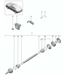 Antriebswelle / Radnabe 981C Cayman / Cayman S 2014-16