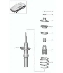 Stoßdämpfer / Schraubenfeder 981C Cayman / Cayman S 2014-16
