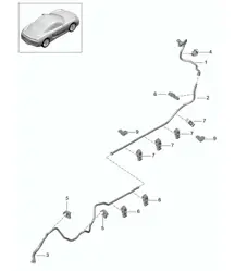 Vacuum line / Brake servo - front center rear - 981C Cayman / Cayman S 2014-16