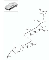 Conduite de dépression / servofrein - avant centre arrière - 981C Cayman / Cayman S 2014-16 Conduite de dépression / servofrein - avant centre arrière - 981C Cayman / Cayman S 2014-16