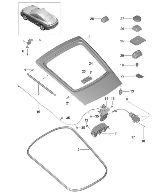Cover - REAR - 981C Cayman / Cayman S 2014-16