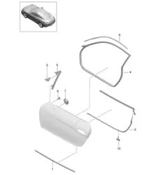 Door seal and Trim 981C Cayman / Cayman S 2014-16