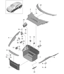 Vano bagagli - ANTERIORE - 981C Cayman / Cayman S 2014-16