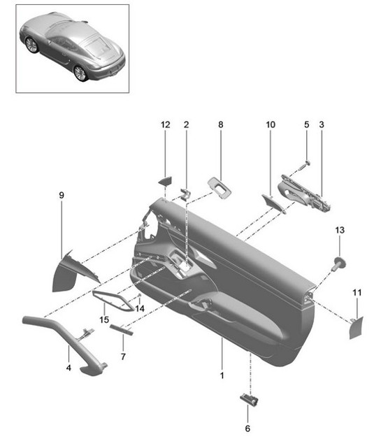 Door panel / Accessories / slush technology (PR:811,788, -981,-980)  981C Cayman / Cayman S 2014-16