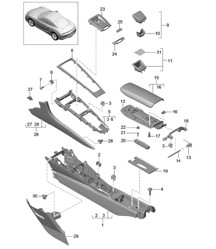 Middenconsole 981C Cayman / Cayman S 2014-16 Middenconsole 981C Cayman / Cayman S 2014-16