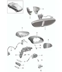 Interior mirror / Exterior mirror 981C Cayman / Cayman S 2014-16