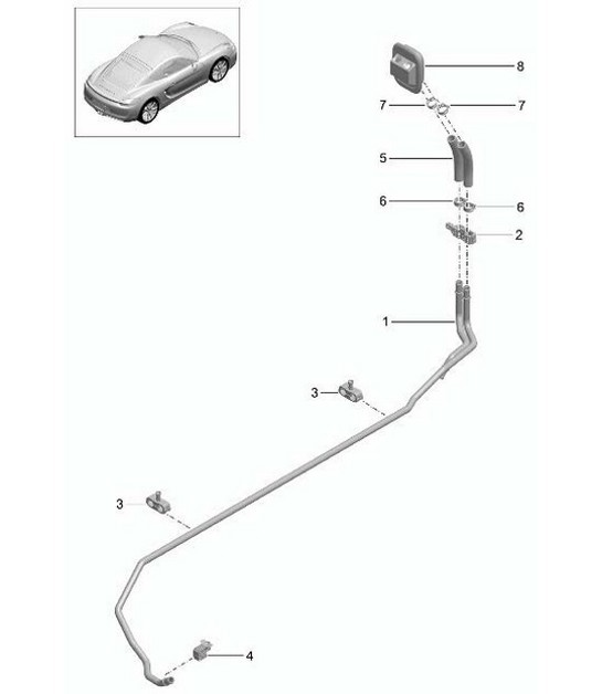 Heater / Feed line / Return line  981C Cayman / Cayman S 2014-16