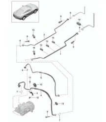 Refrigerant circuit / Underbody and Rear end 981C Cayman / Cayman S 2014-16