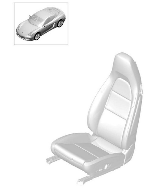 Heating element / Backrest side bolster / Centre part / Seat surface 981C Cayman / Cayman S 2014-16