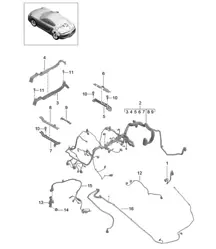 Telares de cableado / Embellecedores / Motor / Caja de cambios / Eje trasero / Tapa trasera 981C Cayman / Cayman S 2014-16