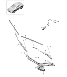 挡风玻璃刮水器系统，完整。 / 雨量传感器 981C Cayman / Cayman S 2014-16