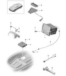 Bedienfeld / Navigationssystem / Radioeinheit / Empfangseinheit für / TV-Empfang / Mikrofon 981C Cayman / Cayman 2014-16
