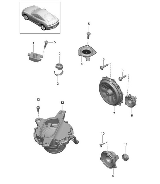 Diagram 911-005 Porsche Cayman S 3.4L 987C 2005-08 Electrical equipment
