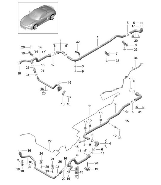 Diagram 105-010 Porsche Cayenne Coupé Turbo GT V8 4.0L 640 CV 