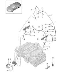 Tubo recogida combustible / Bomba alta presión 981.SP Boxster Spyder 2016