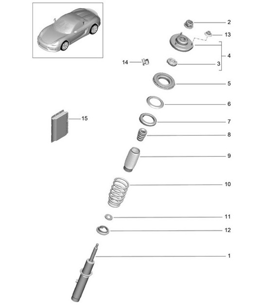 Diagram 402-000 Porsche 卡宴 V6 3.6L 汽油 300Hp 前轴、转向 