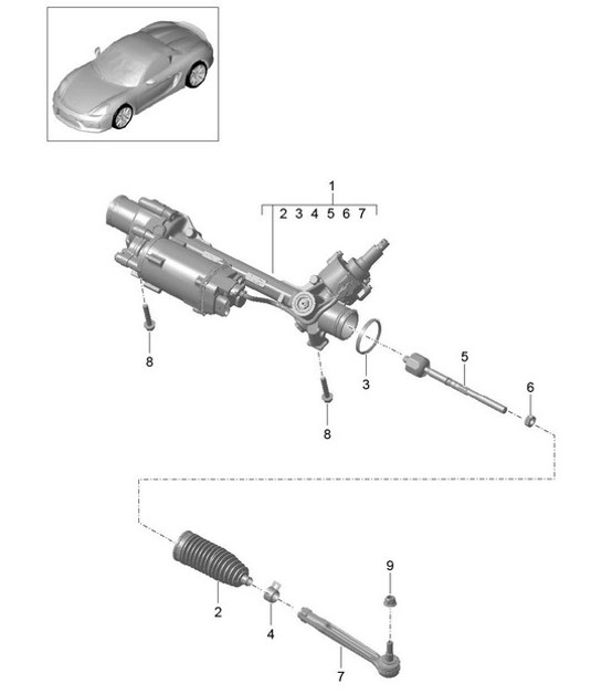 Diagram 403-000 Porsche 993 (911) TURBO S 1994-97 Front Axle, Steering 