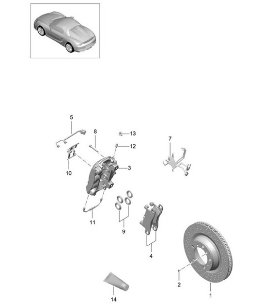 Diagram 603-000 Porsche 993 (911) C2S 1994-97 Ruote, freni