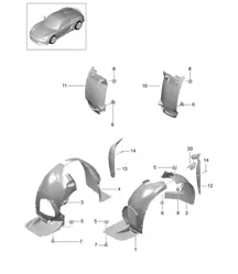 Linings / Wheel housing 981.SP Boxster Spyder 2016